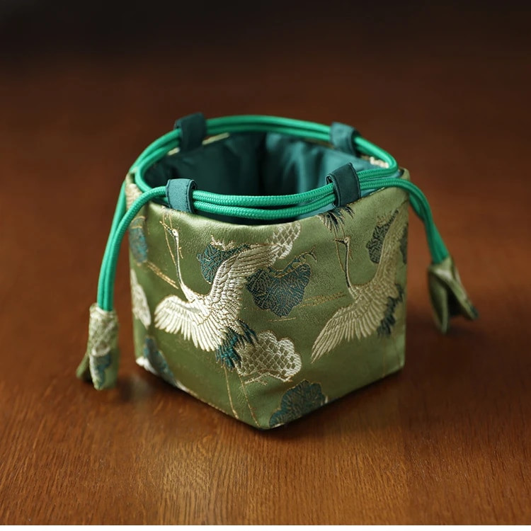 Audinio laikymo maišelis sutirštintas kelioninis arbatos rinkinys Organizatoriaus įrankis Arbatos reikmenys Nešiojamas rankų darbo arbatos puodelio audinio maišelis