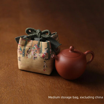 Τσάντα αποθήκευσης Teaware Vintage Υφασμάτινη Τσαγιέρα Ταξιδιού Τσαγιέρα Τσαγιού Υφασμάτινη Θήκη Φορητά εξωτερικού χώρου, παχύρρευστη πορσελάνινη τσάντα φύλαξης