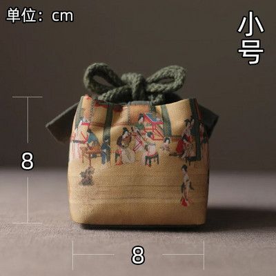 Arbatos indų laikymo maišelis Vintažinio audinio kelioninis arbatinukas arbatinuko medžiaginis maišelis lauke nešiojami sutirštinto porceliano laikymo maišeliai