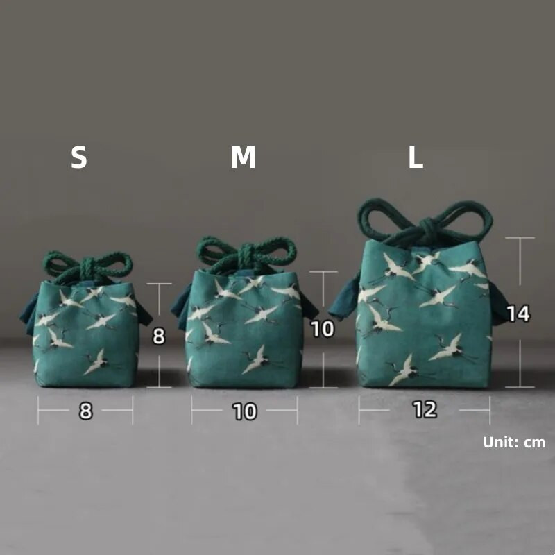 Arbatos indų laikymo maišelis Vintažinio audinio kelioninis arbatinukas arbatinuko medžiaginis maišelis lauke nešiojami sutirštinto porceliano laikymo maišeliai