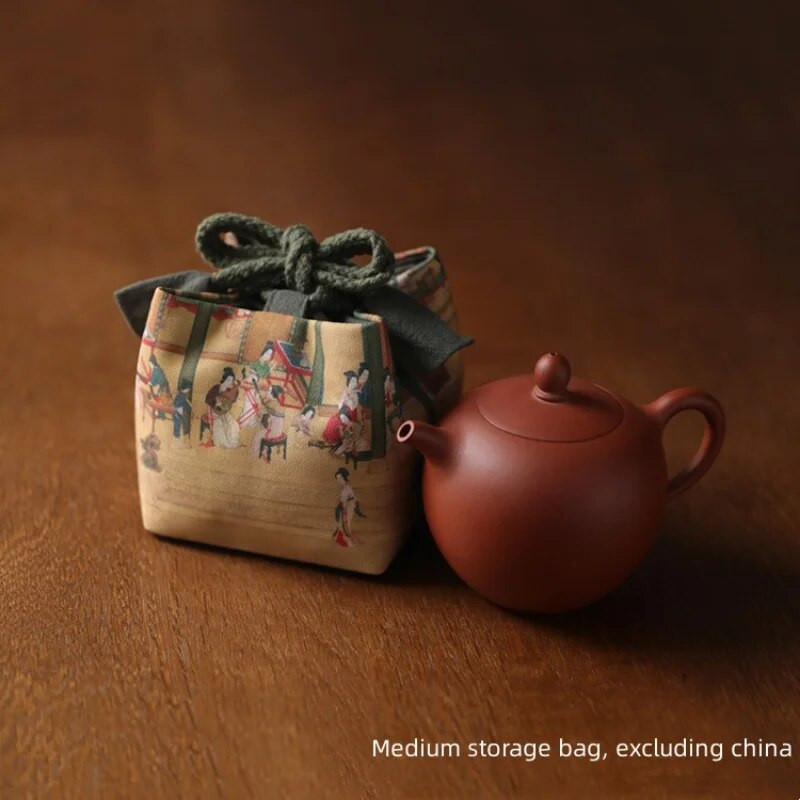 Arbatos indų laikymo maišelis Vintažinio audinio kelioninis arbatinukas arbatinuko medžiaginis maišelis lauke nešiojami sutirštinto porceliano laikymo maišeliai