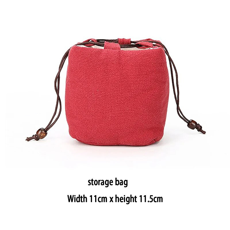 Vrećica za set za čaj Pamučna lanena rukotvorina Platnena vrećica za šalicu čaja Putna prijenosna torba za pohranjivanje otporna na udarce protiv sudara