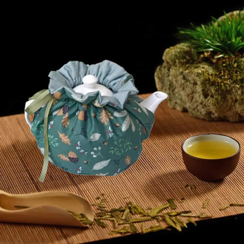 Нов изолационен капак за чайник Удобен памучен печат Топлоизолационен капак за домашен чайник Кухненски чайници Изолационен капак за прах