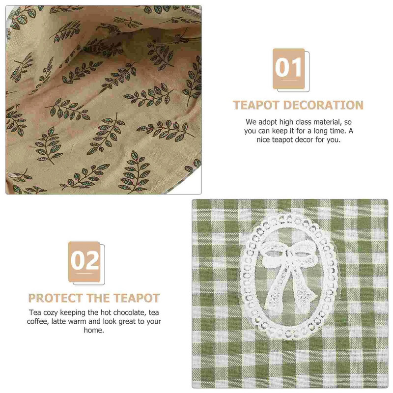 Teekannu isolatsioonikate Vintage tassid Põlemisvastane hubane köök tolmu ennetav käepide hubane, puuvillane õrn