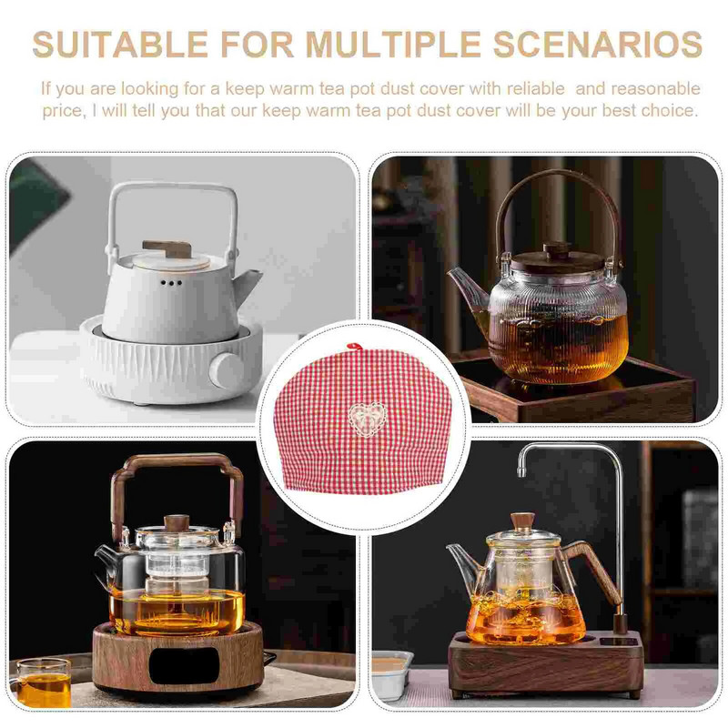 Teekannu isolatsioonikate Vintage tassid Põlemisvastane hubane köök tolmu ennetav käepide hubane, puuvillane õrn