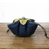 Paksendatud teekannu kott Hiina stiilis teetseremoonia hoiukott Puuvillasest riidest kott Reisimiseks kaasaskantav köis Kahekihiline teetassikott ZD51