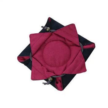 Удебелена чанта за чайник Чайна церемония в китайски стил Чанта за съхранение Памучна чанта за пътуване Преносимо въже Двуслойна чанта за чаша чай ZD51