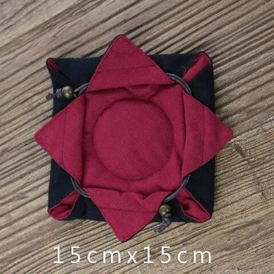 Paksendatud teekannu kott Hiina stiilis teetseremoonia hoiukott Puuvillasest riidest kott Reisimiseks kaasaskantav köis Kahekihiline teetassikott ZD51