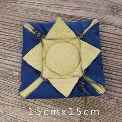 Paksendatud teekannu kott Hiina stiilis teetseremoonia hoiukott Puuvillasest riidest kott Reisimiseks kaasaskantav köis Kahekihiline teetassikott ZD51