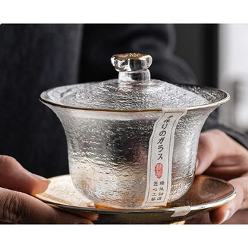 Чаен комплект от снежно кристално стъкло, чай с цветна глазура, комплект за чай Kung Fu, чаша от висок клас, най-добър подарък