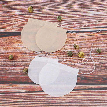 100 бр./Партида Кръгли торбички за чай, празна филтърна торбичка за ароматизиран чай с вратовръзка на връв Heal Seal, хартиени торбички за билков насипен чай за еднократна употреба