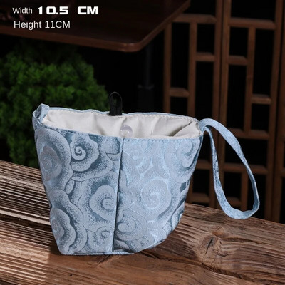 Kaasaskantav teekomplekt Buggy kott kaasaskantav väike teetassi kotid Pingutusnööriga kott Travel Master Cup kootud puuvillane kott reisitee komplekti kott