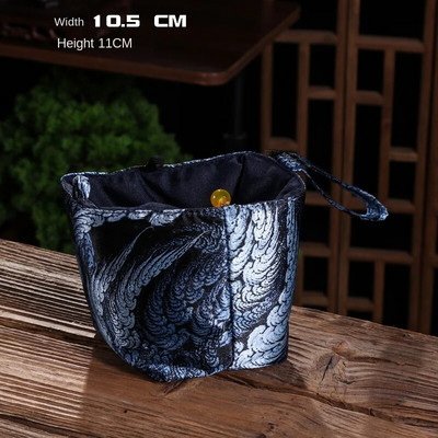 Kaasaskantav teekomplekt Buggy kott kaasaskantav väike teetassi kotid Pingutusnööriga kott Travel Master Cup kootud puuvillane kott reisitee komplekti kott