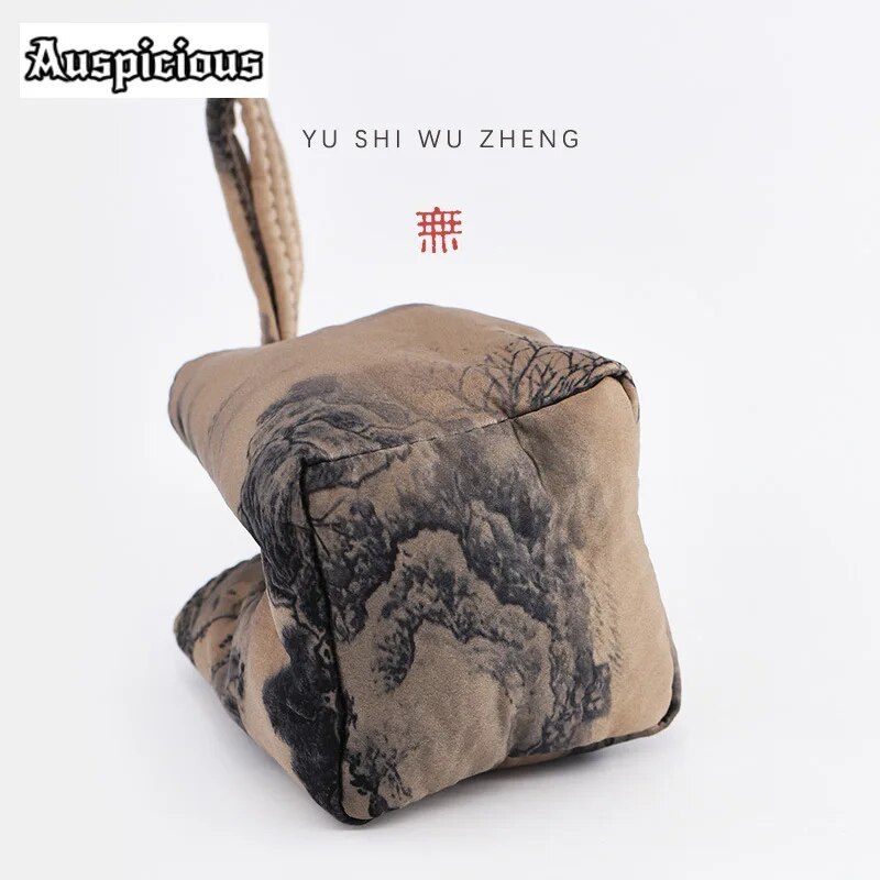 Hiina tindiga maastikukangast tee Mugav käsitsi valmistatud kaitse matkakott tee jaoks Hubane teekanni jaoks Käekott Reisimise teekomplekti kott