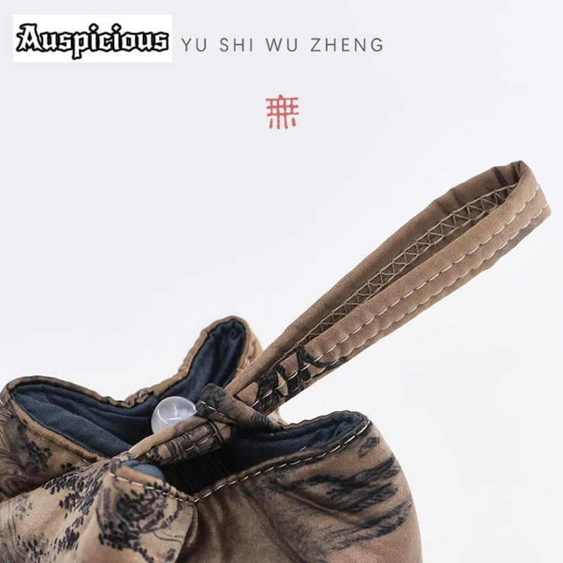 Hiina tindiga maastikukangast tee Mugav käsitsi valmistatud kaitse matkakott tee jaoks Hubane teekanni jaoks Käekott Reisimise teekomplekti kott