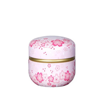 Κουτί τσαγιού Tinplate Caddy Household Portable Σφραγισμένο κουτί συσκευασίας τσαγιού Ιαπωνικού στιλ Flower Tea Στρογγυλά μικρά δοχεία από κασσίτερο
