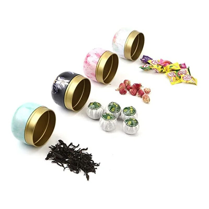 Mini teekarbi hoiukonteinerid Tee-kohvipurgid Lillede mustriga toidu säilituskarp ürtide kommide jaoks šokolaadi-suhkru vürtside küünal