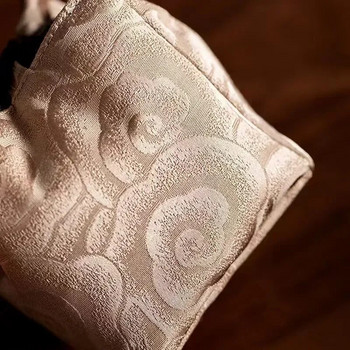 Τελετή τσάντας Drawcord Αποθήκευση Κινέζικης τέχνης μπροκάρ φλιτζάνι τσαγιού τετράγωνο φορητό στυλ ύφασμα Master Thicken κέντημα