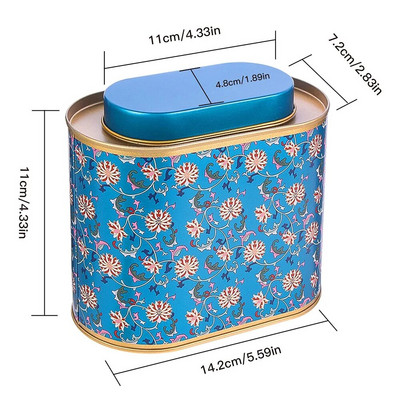 Μεγάλες θήκες τσαγιού για χαλαρό τσάι με μεταλλικό καπάκι με σφραγισμένο βάζο δοχείο τσαγιού σε σχήμα ωοειδούς αποθήκευσης τσαγιού Κουζίνα Οργανωτής τσαγιού, καφές, καραμέλα