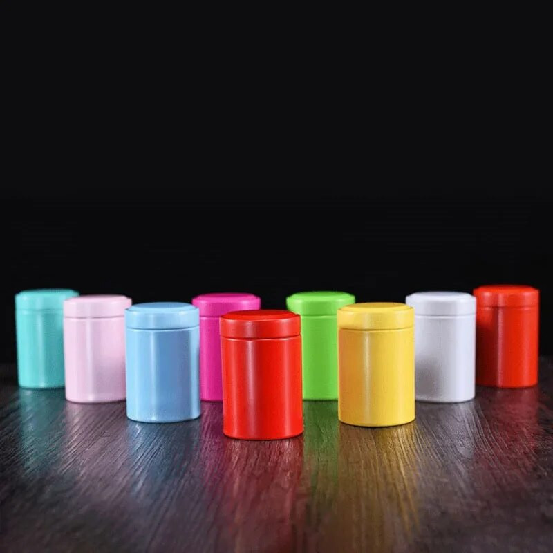 50 g apvalios sandarios metalinės arbatos skardinės kavos prieskonių arbatos indas lauke nešiojamas universalus pakavimas tuščia skardinė dėžutė