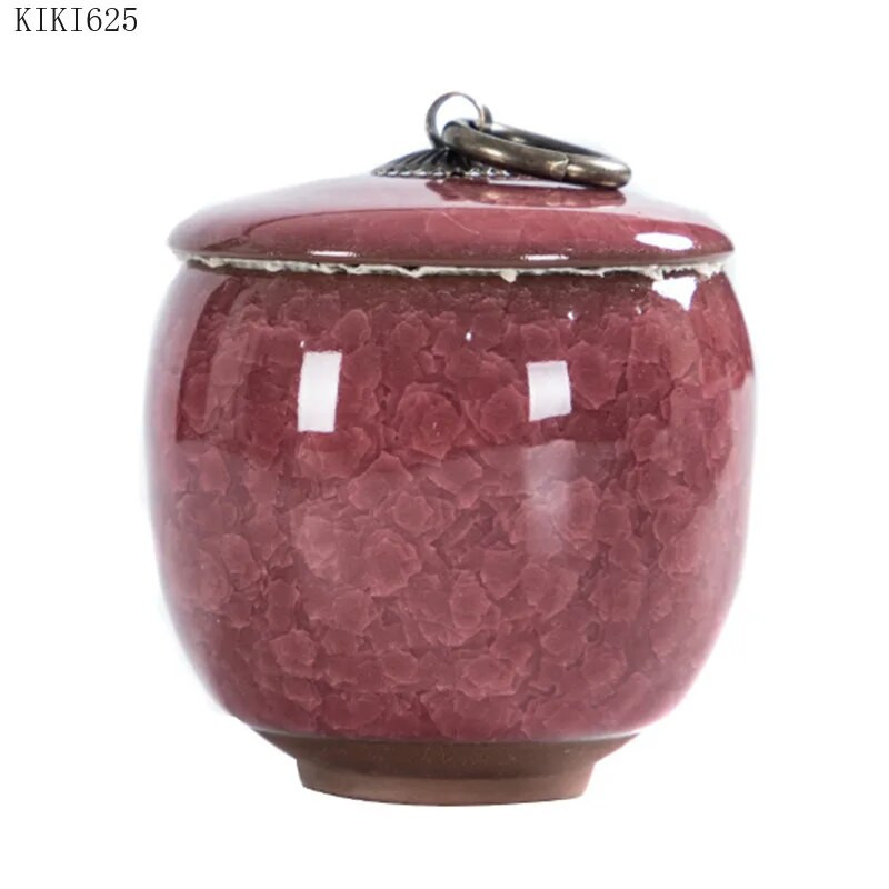 Įtrūkęs keraminis arbatos „Caddy“ emalis Mini laikymo indelis Buitinis nešiojamas kelioninis arbatos „Caddy“ mažų daiktų laikymo indas Namų dekoras