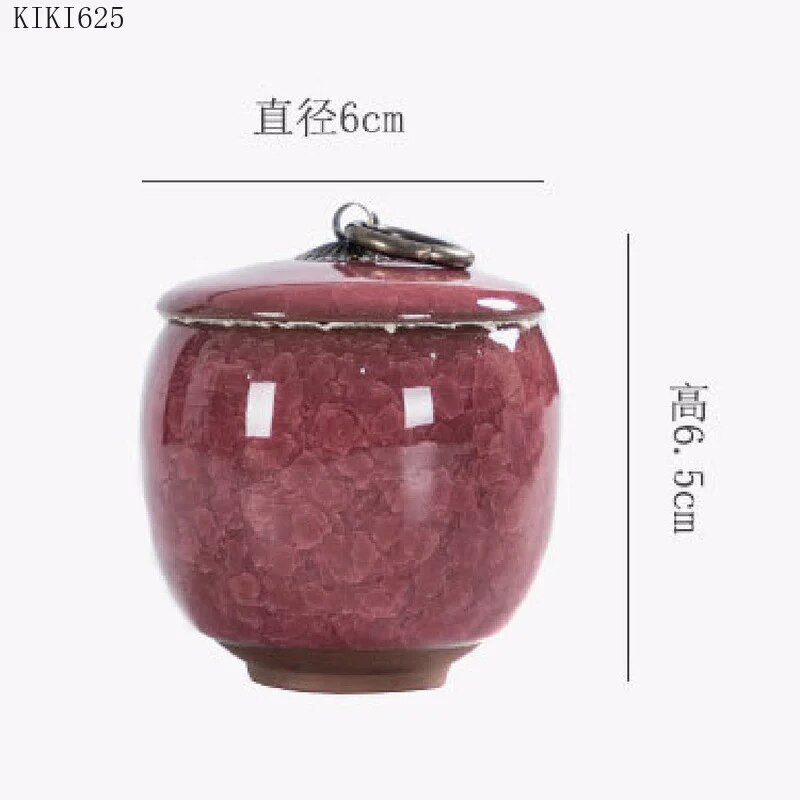 Įtrūkęs keraminis arbatos „Caddy“ emalis Mini laikymo indelis Buitinis nešiojamas kelioninis arbatos „Caddy“ mažų daiktų laikymo indas Namų dekoras