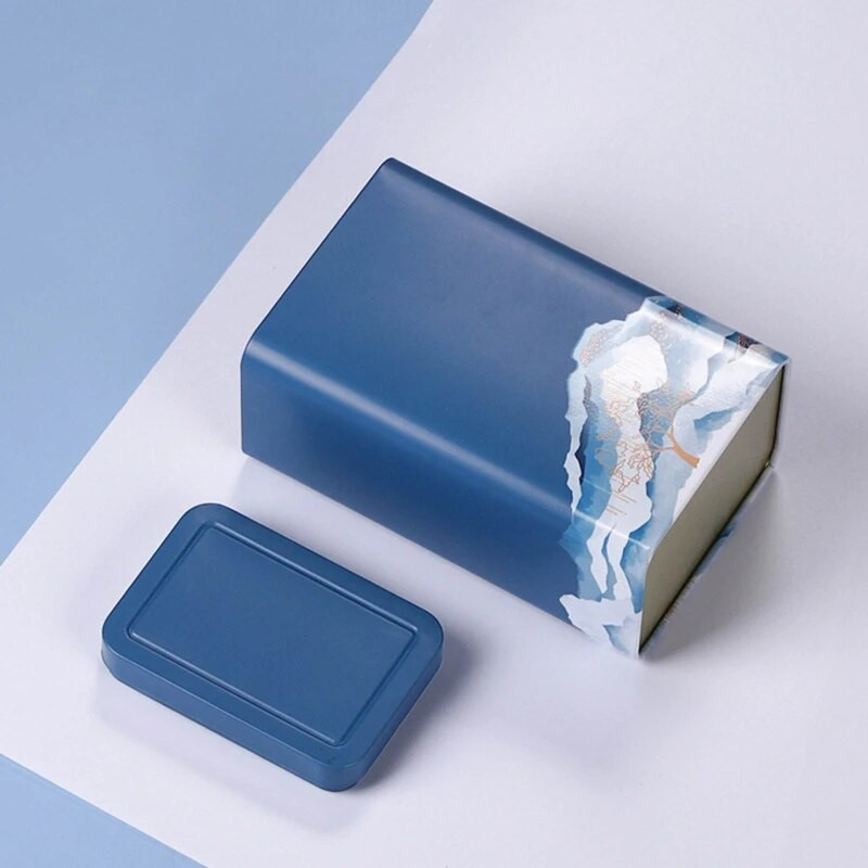 Kiniškos skardos arbatos kanistras, apvalus laikymo butelis birių lapų arbatai cukrui kavai su sandariu dangteliu Namų laikymo indai