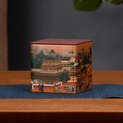 Creative τετράγωνο βάζο τσαγιού Λευκοσίδηρο βάζο αποθήκευσης κινέζικο βάζο καραμέλα με καπάκι Κουτί αποθήκευσης Διακόσμηση σαλονιού Διακόσμηση σπιτιού