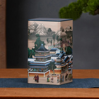 Creative τετράγωνο βάζο τσαγιού Λευκοσίδηρο βάζο αποθήκευσης κινέζικο βάζο καραμέλα με καπάκι Κουτί αποθήκευσης Διακόσμηση σαλονιού Διακόσμηση σπιτιού