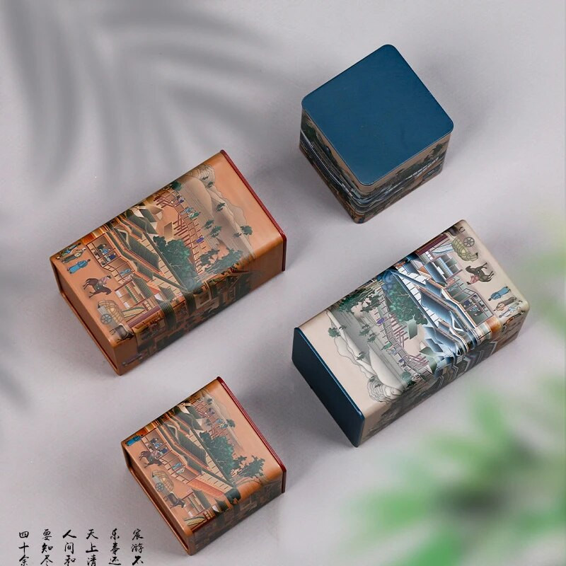 Creative τετράγωνο βάζο τσαγιού Λευκοσίδηρο βάζο αποθήκευσης κινέζικο βάζο καραμέλα με καπάκι Κουτί αποθήκευσης Διακόσμηση σαλονιού Διακόσμηση σπιτιού