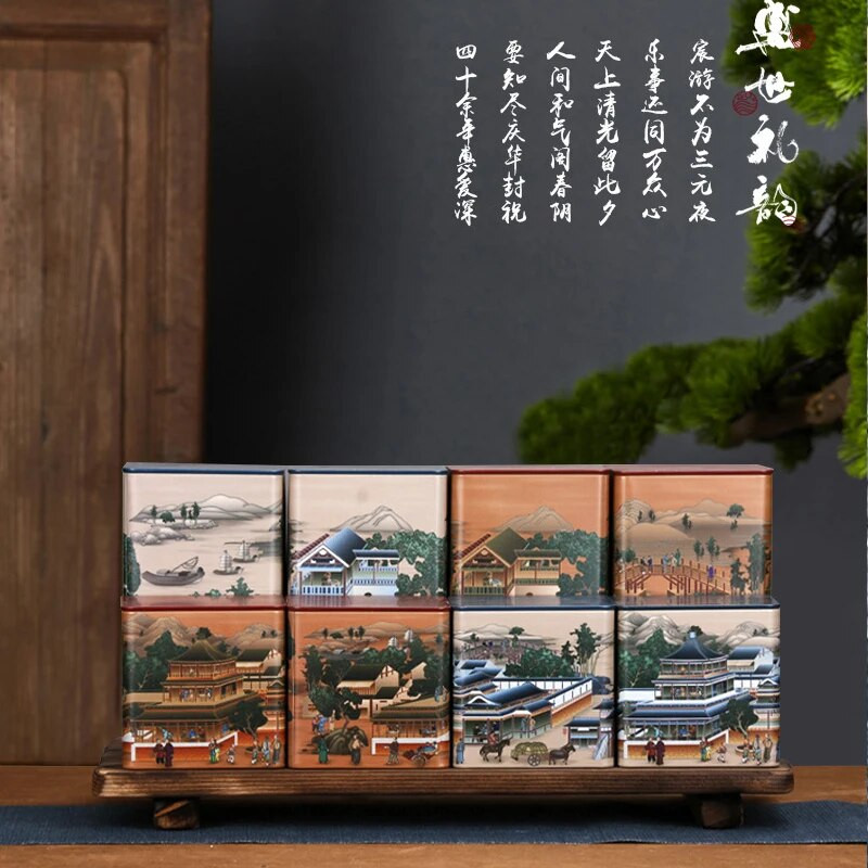 Creative τετράγωνο βάζο τσαγιού Λευκοσίδηρο βάζο αποθήκευσης κινέζικο βάζο καραμέλα με καπάκι Κουτί αποθήκευσης Διακόσμηση σαλονιού Διακόσμηση σπιτιού