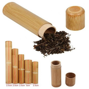 Екологичен буркан Преносим капак за канистра за чай Ръчно изработен естествен контейнер Кръгъл бамбуков държач за кутия за съхранение Консумативи за изкуство за чай