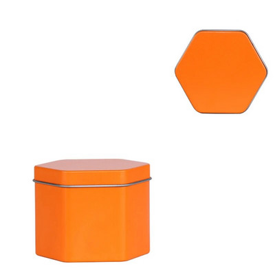 Kaasaskantav teekarp, ühevärviline tee suletud karbiga teenõude hoiustamiskonteiner Kuusnurkne plekk-purk kohvi-suhkrukarbiga köögi hoiuruum