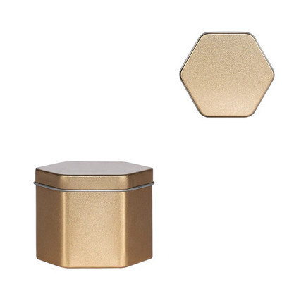 Kaasaskantav teekarp, ühevärviline tee suletud karbiga teenõude hoiustamiskonteiner Kuusnurkne plekk-purk kohvi-suhkrukarbiga köögi hoiuruum