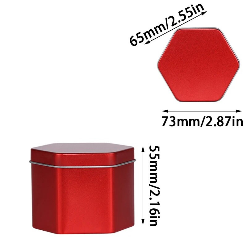 Kaasaskantav teekarp, ühevärviline tee suletud karbiga teenõude hoiustamiskonteiner Kuusnurkne plekk-purk kohvi-suhkrukarbiga köögi hoiuruum