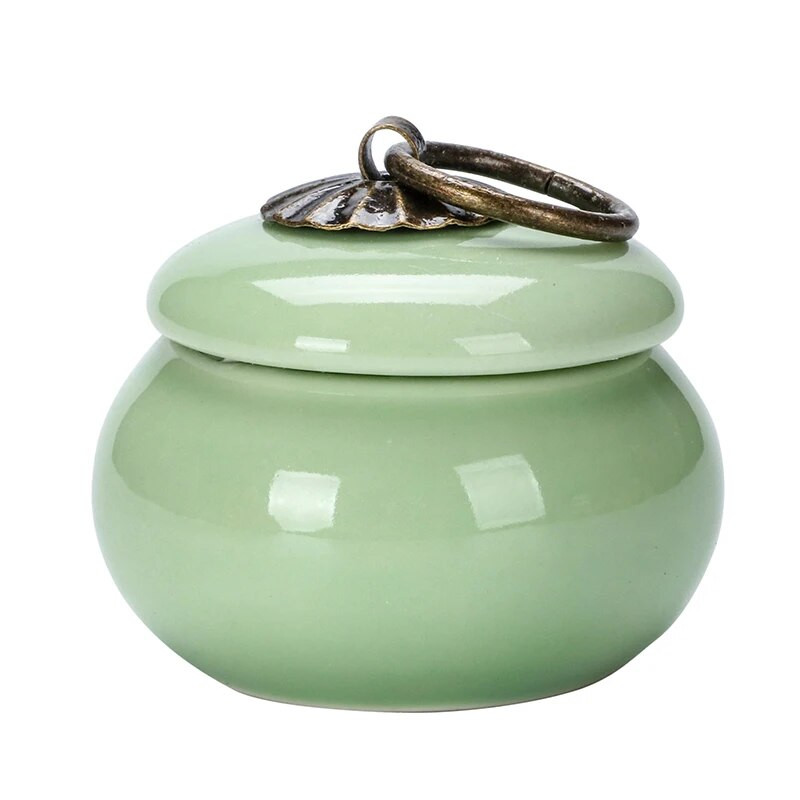 Minisuletud pott keraamiline teekoti hoiukarp Retro väike portselanpudel kaanega teemahutiga kaasaskantav hoiupaagi ornament