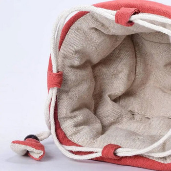 Памучна чанта, ленена чанта за сервиз за чай, чанта за съхранение, преносима в японски стил, платнена чанта за съхранение на прибори за чай ZC358