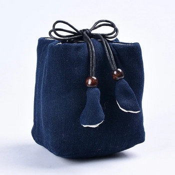 Памучна чанта, ленена чанта за сервиз за чай, чанта за съхранение, преносима в японски стил, платнена чанта за съхранение на прибори за чай ZC358