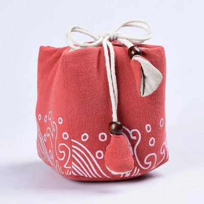 Bunched Bag Βαμβακερό σετ τσαγιού σετ τσαγιού αποθήκευσης Ταξίδι Φορητό τσαγιού ιαπωνικού στυλ Πανί τσάντα αποθήκευσης Τσάι Cozies ZC358