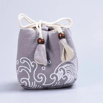 Bunched Bag Βαμβακερό σετ τσαγιού σετ τσαγιού αποθήκευσης Ταξίδι Φορητό τσαγιού ιαπωνικού στυλ Πανί τσάντα αποθήκευσης Τσάι Cozies ZC358