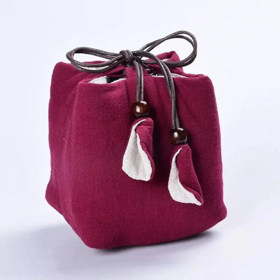 Bunched Bag Βαμβακερό σετ τσαγιού σετ τσαγιού αποθήκευσης Ταξίδι Φορητό τσαγιού ιαπωνικού στυλ Πανί τσάντα αποθήκευσης Τσάι Cozies ZC358