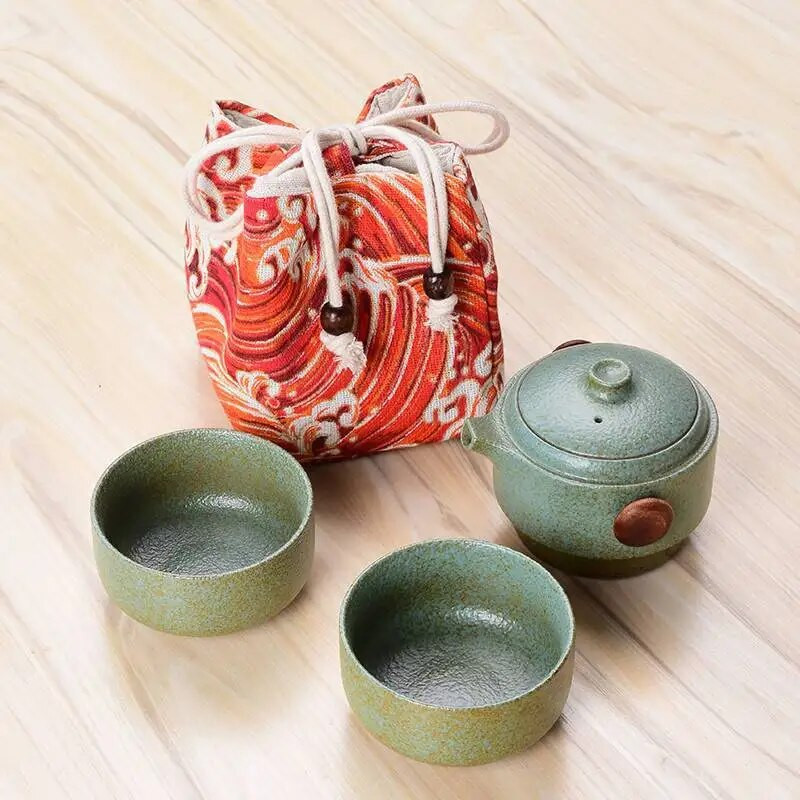 Bunched Bag Βαμβακερό σετ τσαγιού σετ τσαγιού αποθήκευσης Ταξίδι Φορητό τσαγιού ιαπωνικού στυλ Πανί τσάντα αποθήκευσης Τσάι Cozies ZC358