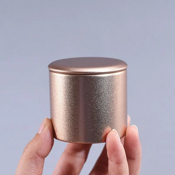 Малка метална запечатана кутия за чай Caddy Round Tinplate Преносим пътнически Универсален контейнер за чай Чай Кафе Подправки Буркани за съхранение на захар