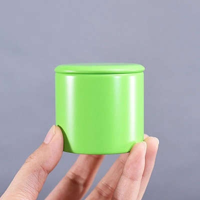 Väike metallist suletud teekarp Caddy ümmargune plekkplaadiga kaasaskantav reisi universaalne teekonteiner tee kohv vürtsid suhkru säilituspurgid