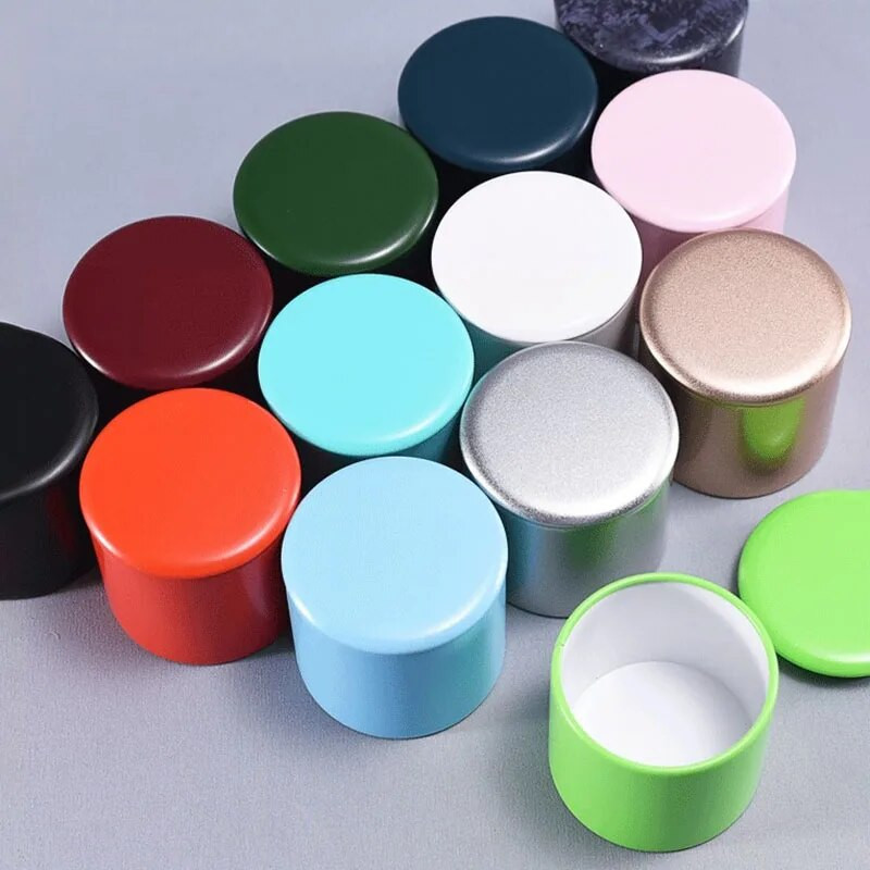 Väike metallist suletud teekarp Caddy ümmargune plekkplaadiga kaasaskantav reisi universaalne teekonteiner tee kohv vürtsid suhkru säilituspurgid