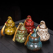 Mini tök teáskanna cserepes kerámia tárolóedény hordozható kemence cseremáz Kreatív lezárt edényes tárolóedény háztartási teáskészlet