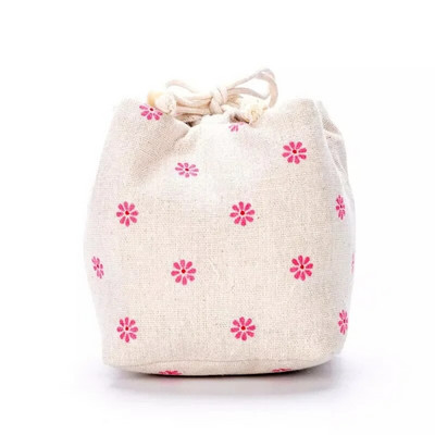 Jaapani kunstile trükitud puuvillase kanepi teetassi hoiukott Teenõude hoiustamiskangast riidest kott Ühe tassi reisiteetassi komplekti tasku ZC359