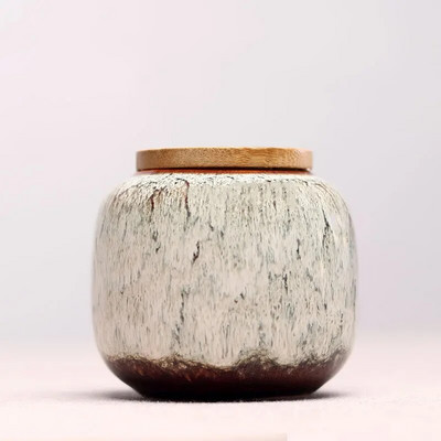 Hiina keraamiline tee Caddy puidust kaas lausriidest suletud säilituspurgid Pühadekingitused Kodus Kaasaskantav Reisi Mini Tea Caddy Teekarp