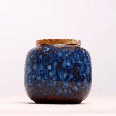 Hiina keraamiline tee Caddy puidust kaas lausriidest suletud säilituspurgid Pühadekingitused Kodus Kaasaskantav Reisi Mini Tea Caddy Teekarp