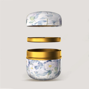 Контейнери за чай Билкови кутии за чай в японски стил Бонбони Закуски Малки кръгли кутии Мини преносими кутии от тенекия Опаковъчна кутия